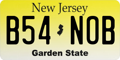 NJ license plate B54NOB