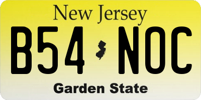 NJ license plate B54NOC
