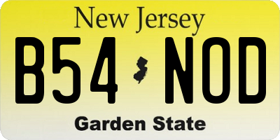 NJ license plate B54NOD