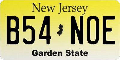 NJ license plate B54NOE