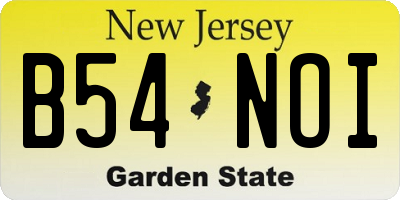 NJ license plate B54NOI