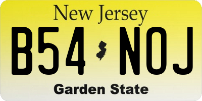 NJ license plate B54NOJ