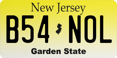 NJ license plate B54NOL