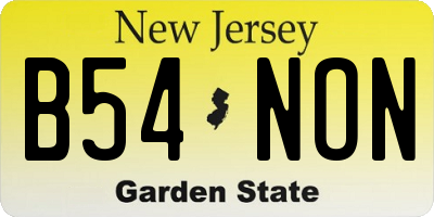 NJ license plate B54NON