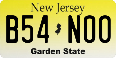 NJ license plate B54NOO