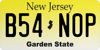 NJ license plate B54NOP