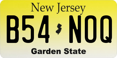 NJ license plate B54NOQ