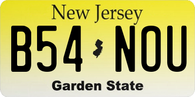 NJ license plate B54NOU