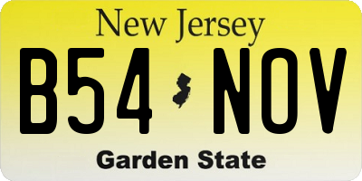 NJ license plate B54NOV