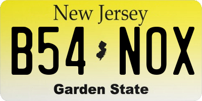 NJ license plate B54NOX