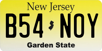 NJ license plate B54NOY