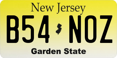 NJ license plate B54NOZ