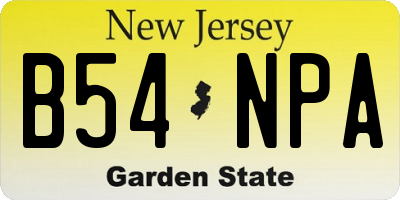 NJ license plate B54NPA