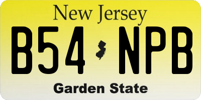 NJ license plate B54NPB