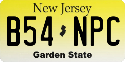 NJ license plate B54NPC
