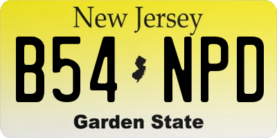 NJ license plate B54NPD