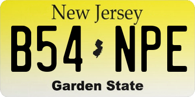 NJ license plate B54NPE