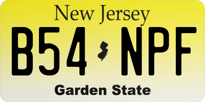 NJ license plate B54NPF