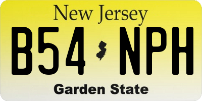 NJ license plate B54NPH