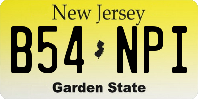 NJ license plate B54NPI