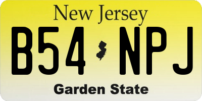 NJ license plate B54NPJ