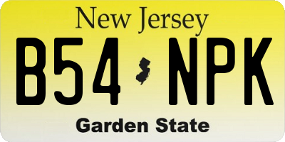 NJ license plate B54NPK