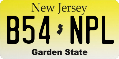 NJ license plate B54NPL