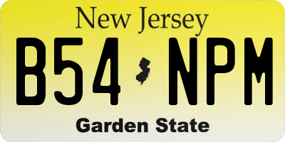 NJ license plate B54NPM
