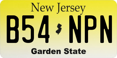 NJ license plate B54NPN