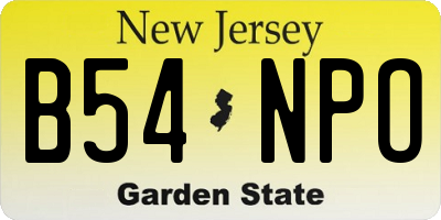 NJ license plate B54NPO