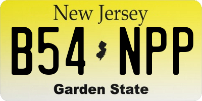 NJ license plate B54NPP