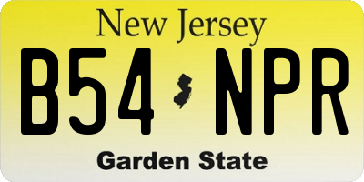 NJ license plate B54NPR