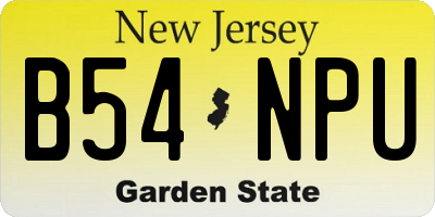 NJ license plate B54NPU