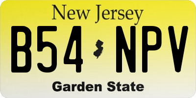 NJ license plate B54NPV
