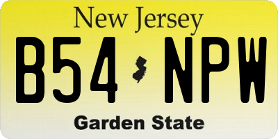 NJ license plate B54NPW