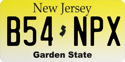 NJ license plate B54NPX