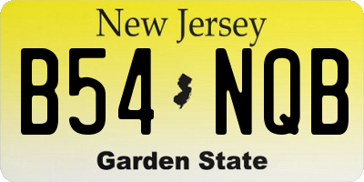NJ license plate B54NQB