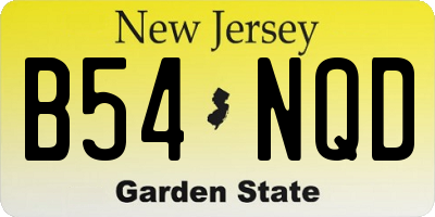 NJ license plate B54NQD