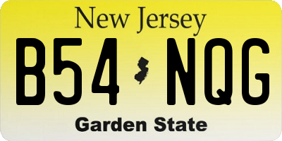 NJ license plate B54NQG