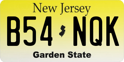 NJ license plate B54NQK