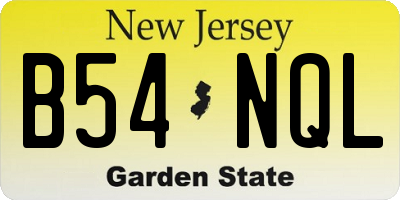 NJ license plate B54NQL