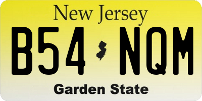 NJ license plate B54NQM