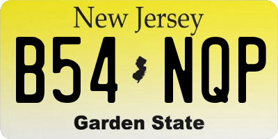 NJ license plate B54NQP