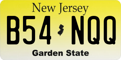 NJ license plate B54NQQ