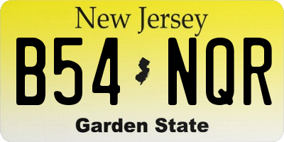 NJ license plate B54NQR