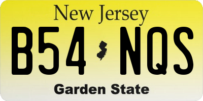 NJ license plate B54NQS