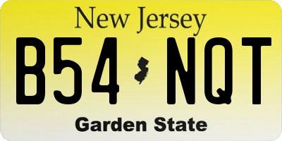 NJ license plate B54NQT