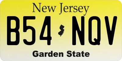 NJ license plate B54NQV