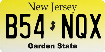 NJ license plate B54NQX