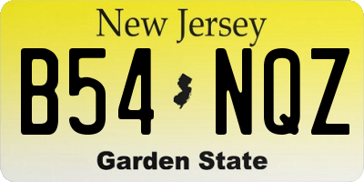 NJ license plate B54NQZ